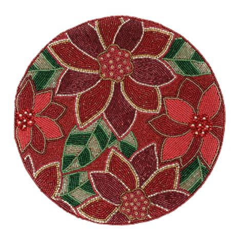 Christmas round table mats - Handmade beaded placemat, christmas red round table mat, centerpiece, house warming gift, Christmas decoration gift for her, charger plate. (465) $26.45. $40.69 (35% off) Sale ends in 29 hours. FREE shipping. 